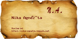Nika Agnéta névjegykártya